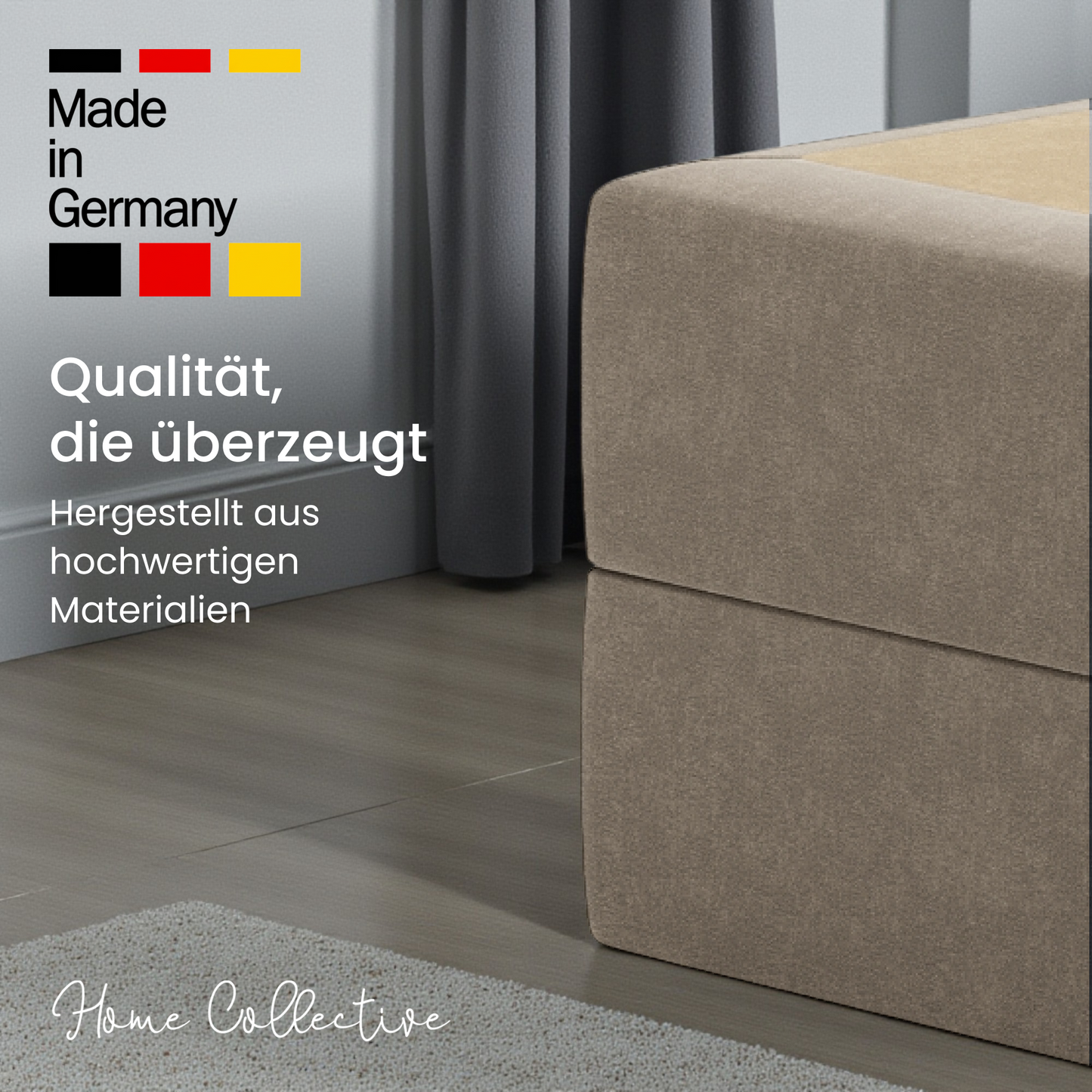 Home Collective Boxspringbett Polsterbett Bett mit Matratzenauswahl (Bonnell H2 / Kaltschaum H3), gepolstertes Kopfteil (optional), Microvelours | Verfügbare Größen: 90x200, 100x200, 120x200, 140x200, 160x200, 180x200, 200x200