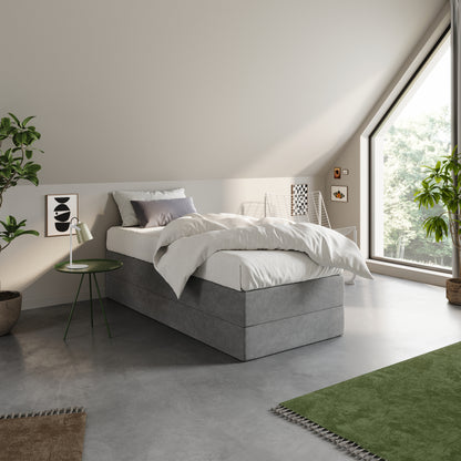 Home Collective Boxspringbett Polsterbett Bett mit Matratzenauswahl (Bonnell H2 / Kaltschaum H3), gepolstertes Kopfteil (optional), Microvelours | Verfügbare Größen: 90x200, 100x200, 120x200, 140x200, 160x200, 180x200, 200x200