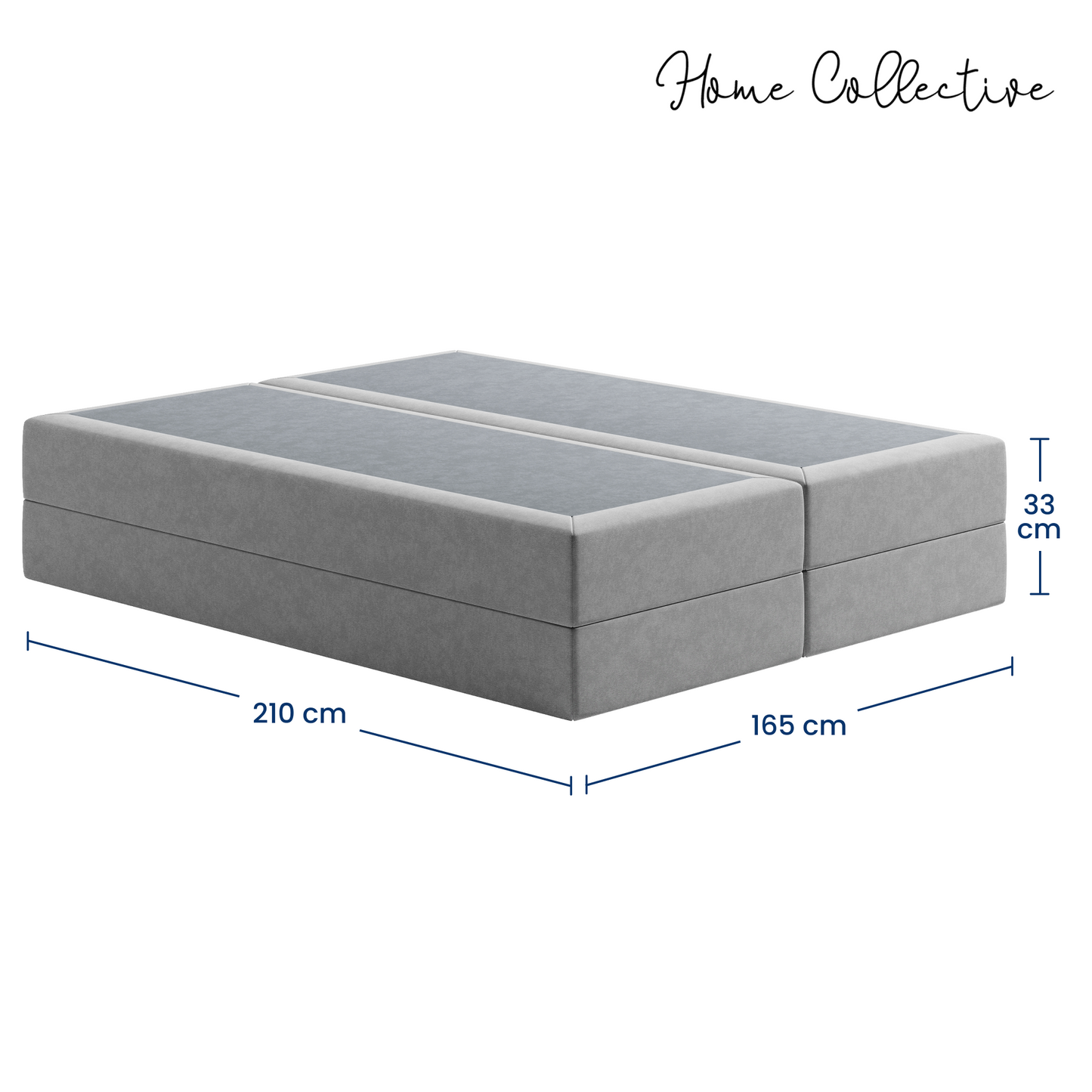 Home Collective Boxspringbett Polsterbett Bett mit Matratzenauswahl (Bonnell H2 / Kaltschaum H3), gepolstertes Kopfteil (optional), Microvelours | Verfügbare Größen: 90x200, 100x200, 120x200, 140x200, 160x200, 180x200, 200x200