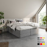 Home Collective Boxspringbett Polsterbett Bett mit Matratzenauswahl (Bonnell H2 / Kaltschaum H3), gepolstertes Kopfteil (optional), Microvelours | Verfügbare Größen: 90x200, 100x200, 120x200, 140x200, 160x200, 180x200, 200x200