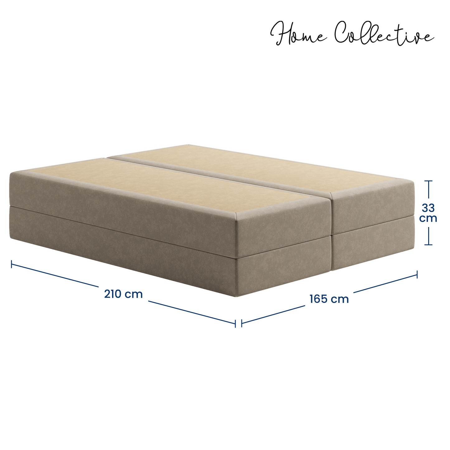 Home Collective Boxspringbett Polsterbett Bett mit Matratzenauswahl (Bonnell H2 / Kaltschaum H3), gepolstertes Kopfteil (optional), Microvelours | Verfügbare Größen: 90x200, 100x200, 120x200, 140x200, 160x200, 180x200, 200x200