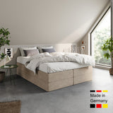 Home Collective Boxspringbett Polsterbett Bett mit Matratzenauswahl (Bonnell H2 / Kaltschaum H3), gepolstertes Kopfteil (optional), Microvelours | Verfügbare Größen: 90x200, 100x200, 120x200, 140x200, 160x200, 180x200, 200x200