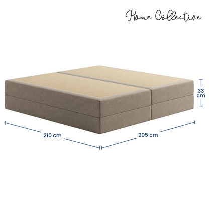 Home Collective Boxspringbett Polsterbett Bett mit Matratzenauswahl (Bonnell H2 / Kaltschaum H3), gepolstertes Kopfteil (optional), Microvelours | Verfügbare Größen: 90x200, 100x200, 120x200, 140x200, 160x200, 180x200, 200x200