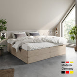 Home Collective Boxspringbett Polsterbett Bett mit Matratzenauswahl (Bonnell H2 / Kaltschaum H3), gepolstertes Kopfteil (optional), Microvelours | Verfügbare Größen: 90x200, 100x200, 120x200, 140x200, 160x200, 180x200, 200x200