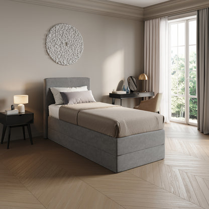 Home Collective Boxspringbett Polsterbett Bett mit Matratzenauswahl (Bonnell H2 / Kaltschaum H3), gepolstertes Kopfteil (optional), Microvelours | Verfügbare Größen: 90x200, 100x200, 120x200, 140x200, 160x200, 180x200, 200x200