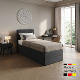 Home Collective Boxspringbett Polsterbett Bett mit Matratzenauswahl (Bonnell H2 / Kaltschaum H3), gepolstertes Kopfteil (optional), Microvelours | Verfügbare Größen: 90x200, 100x200, 120x200, 140x200, 160x200, 180x200, 200x200