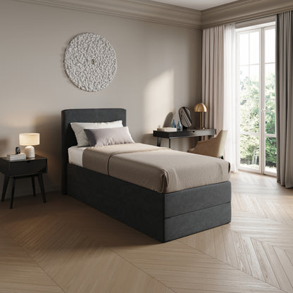 Home Collective Boxspringbett Polsterbett Bett mit Matratzenauswahl (Bonnell H2 / Kaltschaum H3), gepolstertes Kopfteil (optional), Microvelours | Verfügbare Größen: 90x200, 100x200, 120x200, 140x200, 160x200, 180x200, 200x200