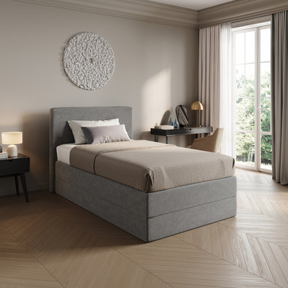 Home Collective Boxspringbett Polsterbett Bett mit Matratzenauswahl (Bonnell H2 / Kaltschaum H3), gepolstertes Kopfteil (optional), Microvelours | Verfügbare Größen: 90x200, 100x200, 120x200, 140x200, 160x200, 180x200, 200x200