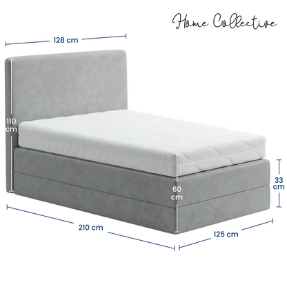 Home Collective Boxspringbett Polsterbett Bett mit Matratzenauswahl (Bonnell H2 / Kaltschaum H3), gepolstertes Kopfteil (optional), Microvelours | Verfügbare Größen: 90x200, 100x200, 120x200, 140x200, 160x200, 180x200, 200x200