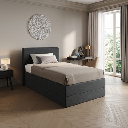 Home Collective Boxspringbett Polsterbett Bett mit Matratzenauswahl (Bonnell H2 / Kaltschaum H3), gepolstertes Kopfteil (optional), Microvelours | Verfügbare Größen: 90x200, 100x200, 120x200, 140x200, 160x200, 180x200, 200x200