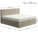 Home Collective Boxspringbett Polsterbett Bett mit Matratzenauswahl (Bonnell H2 / Kaltschaum H3), gepolstertes Kopfteil (optional), Microvelours | Verfügbare Größen: 90x200, 100x200, 120x200, 140x200, 160x200, 180x200, 200x200