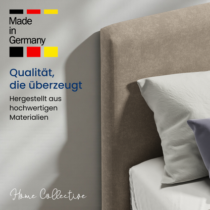 Home Collective Boxspringbett Polsterbett Bett mit Matratzenauswahl (Bonnell H2 / Kaltschaum H3), gepolstertes Kopfteil (optional), Microvelours | Verfügbare Größen: 90x200, 100x200, 120x200, 140x200, 160x200, 180x200, 200x200