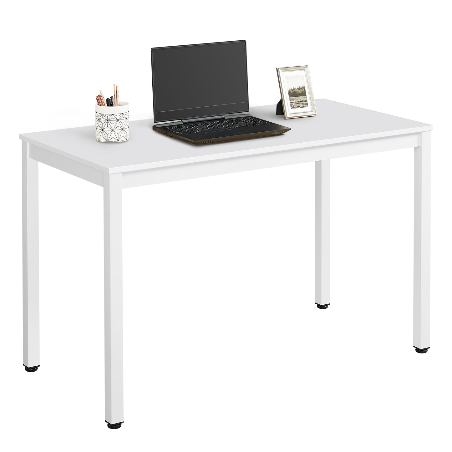 Table de salle à manger table carrée en bois table de cuisine moderne 120 x 60 x 75 cm, épaisseur 18 mm, salle à manger en bois cuisine salon avec pieds en métal noir