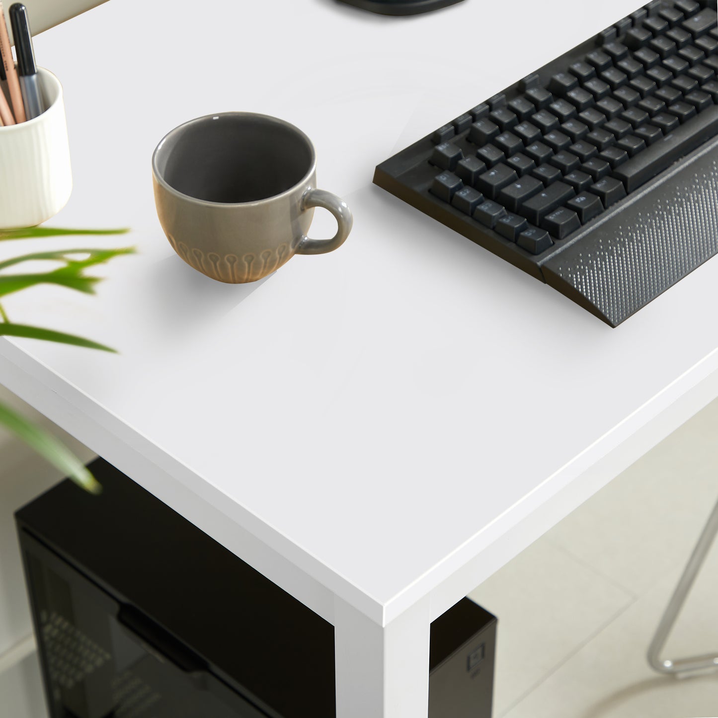 Table de salle à manger table carrée en bois table de cuisine moderne 120 x 60 x 75 cm, épaisseur 18 mm, salle à manger en bois cuisine salon avec pieds en métal noir