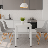 Table de salle à manger table carrée en bois table de cuisine moderne 120 x 60 x 75 cm, épaisseur 18 mm, salle à manger en bois cuisine salon avec pieds en métal noir