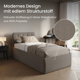 Home Collective Polsterbett 100x200 | 120x200 | 140x200 | 160x200 | 180x200 | 200x200 Doppelbett Bett mit verstellbarem Lattenrost & Stauraum