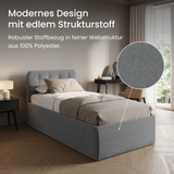 Home Collective Polsterbett 100x200 | 120x200 | 140x200 | 160x200 | 180x200 | 200x200 Doppelbett Bett mit verstellbarem Lattenrost & Stauraum