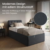 Home Collective Polsterbett 100x200 | 120x200 | 140x200 | 160x200 | 180x200 | 200x200 Doppelbett Bett mit verstellbarem Lattenrost & Stauraum