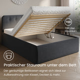 Home Collective Polsterbett 100x200 | 120x200 | 140x200 | 160x200 | 180x200 | 200x200 Doppelbett Bett mit verstellbarem Lattenrost & Stauraum