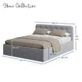 Home Collective Polsterbett 100x200 | 120x200 | 140x200 | 160x200 | 180x200 | 200x200 Doppelbett Bett mit verstellbarem Lattenrost & Stauraum