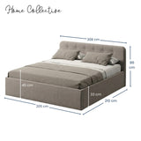 Home Collective Polsterbett 100x200 | 120x200 | 140x200 | 160x200 | 180x200 | 200x200 Doppelbett Bett mit verstellbarem Lattenrost & Stauraum