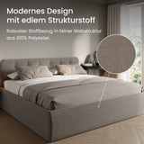 Home Collective Polsterbett 100x200 | 120x200 | 140x200 | 160x200 | 180x200 | 200x200 Doppelbett Bett mit verstellbarem Lattenrost & Stauraum