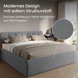 Home Collective Polsterbett 100x200 | 120x200 | 140x200 | 160x200 | 180x200 | 200x200 Doppelbett Bett mit verstellbarem Lattenrost & Stauraum