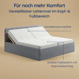 Home Collective Polsterbett 100x200 | 120x200 | 140x200 | 160x200 | 180x200 | 200x200 Doppelbett Bett mit verstellbarem Lattenrost & Stauraum