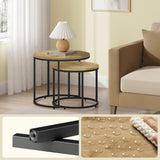 Table basse lot de 2 tables d'appoint rondes design loft 2 en 1 surface emboîtable résistante aux rayures, salon | 53cm et 43cm de large