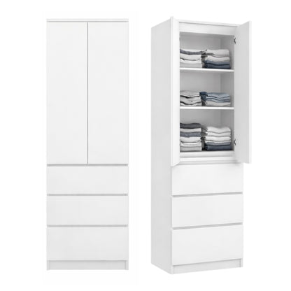 Home Collective Kleiderschrank mit Tür 50x40x180 cm – Garderobenschrank & Mehrzweckschrank mit 3–5 Einlegeböden und optional Schubladen Schrank für Schlafzimmer Flur Büro