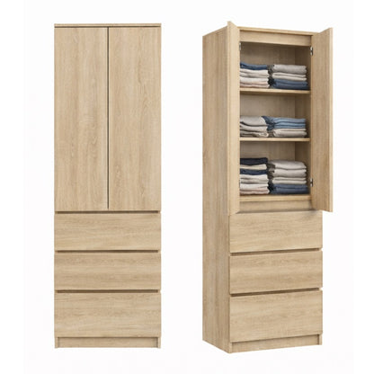 Home Collective Kleiderschrank mit Tür 50x40x180 cm – Garderobenschrank & Mehrzweckschrank mit 3–5 Einlegeböden und optional Schubladen Schrank für Schlafzimmer Flur Büro