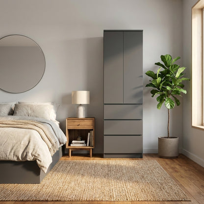 Home Collective Kleiderschrank mit Tür 50x40x180 cm – Garderobenschrank & Mehrzweckschrank mit 3–5 Einlegeböden und optional Schubladen Schrank für Schlafzimmer Flur Büro