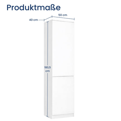 Home Collective Kleiderschrank mit Tür 50x40x180 cm – Garderobenschrank & Mehrzweckschrank mit 3–5 Einlegeböden und optional Schubladen Schrank für Schlafzimmer Flur Büro
