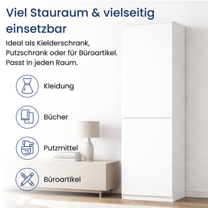 Home Collective Kleiderschrank mit Tür 50x40x180 cm – Garderobenschrank & Mehrzweckschrank mit 3–5 Einlegeböden und optional Schubladen Schrank für Schlafzimmer Flur Büro