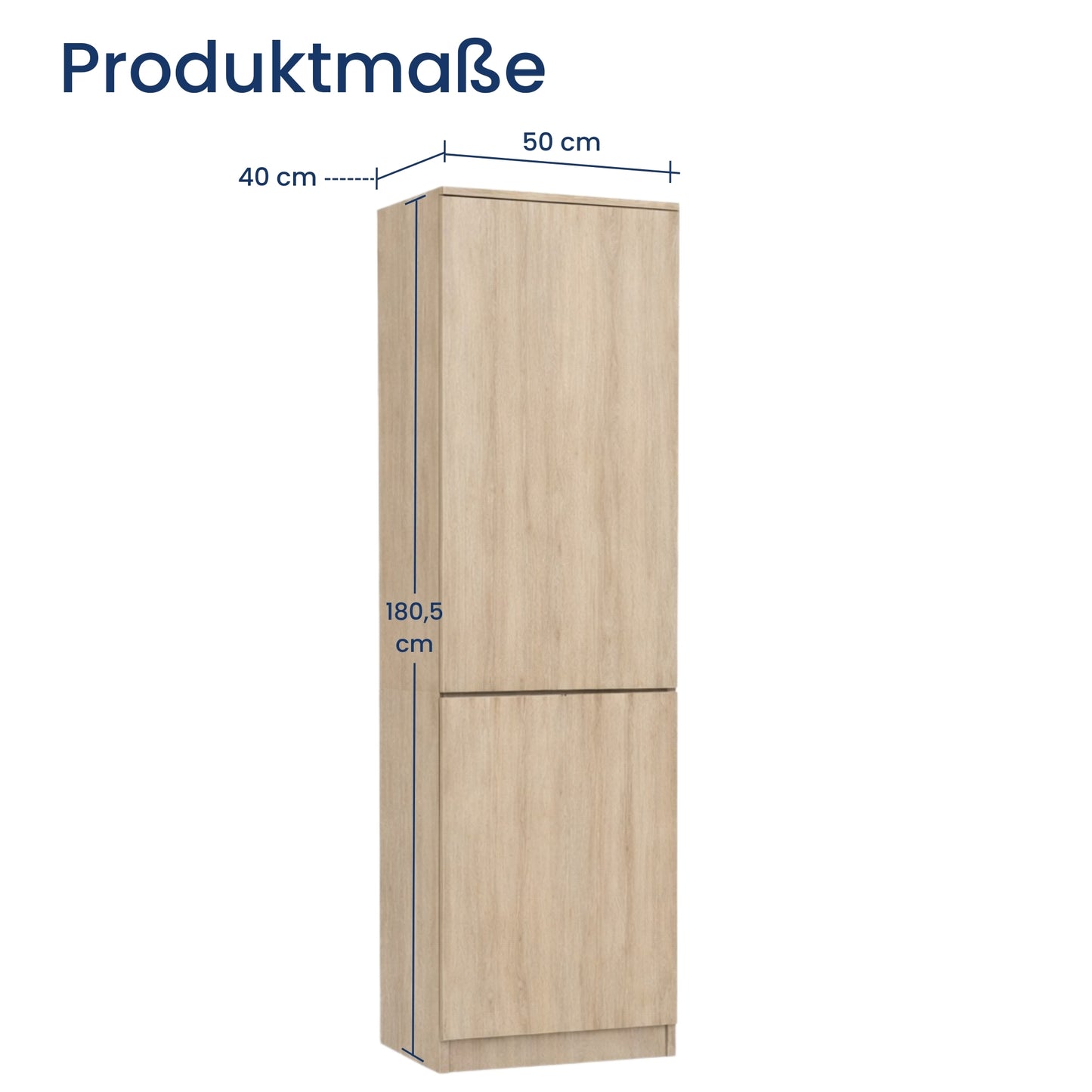 Home Collective Kleiderschrank mit Tür 50x40x180 cm – Garderobenschrank & Mehrzweckschrank mit 3–5 Einlegeböden und optional Schubladen Schrank für Schlafzimmer Flur Büro