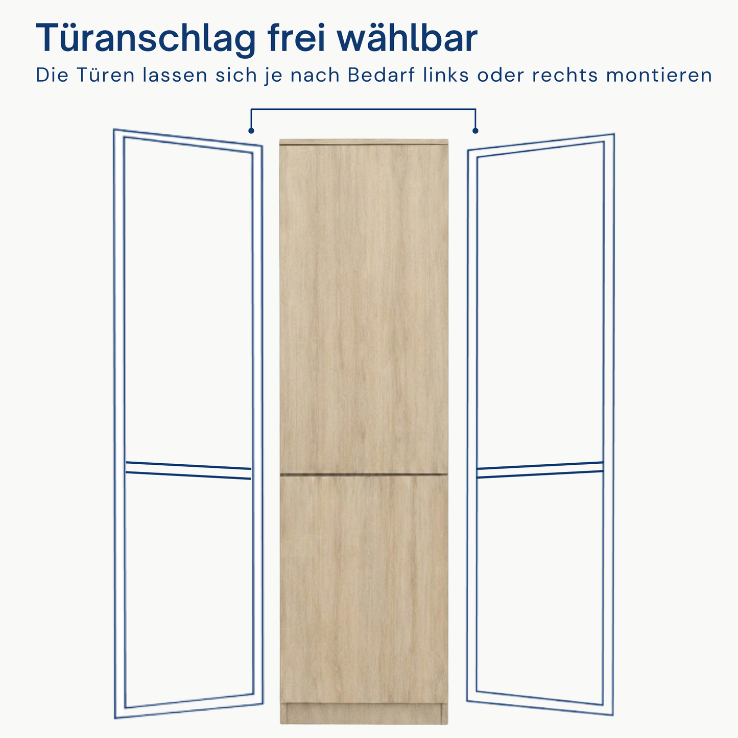 Home Collective Kleiderschrank mit Tür 50x40x180 cm – Garderobenschrank & Mehrzweckschrank mit 3–5 Einlegeböden und optional Schubladen Schrank für Schlafzimmer Flur Büro