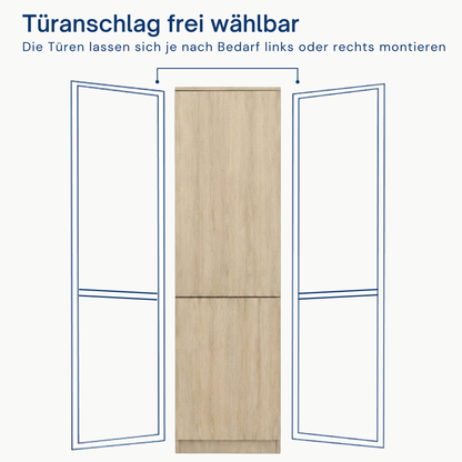 Home Collective Kleiderschrank mit Tür 50x40x180 cm – Garderobenschrank & Mehrzweckschrank mit 3–5 Einlegeböden und optional Schubladen Schrank für Schlafzimmer Flur Büro