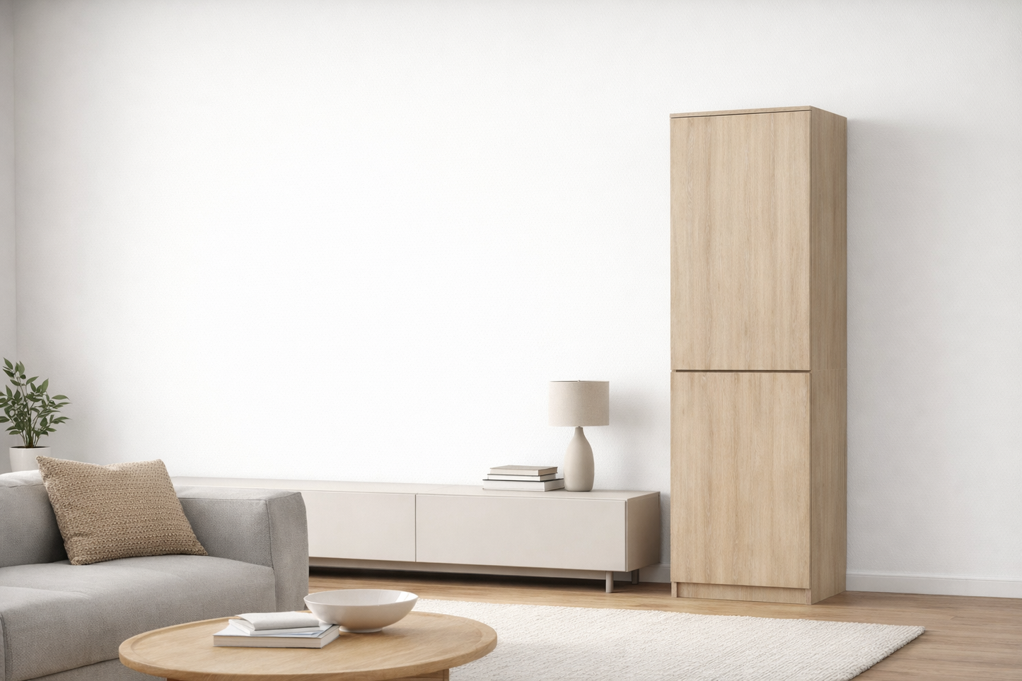 Home Collective Kleiderschrank mit Tür 50x40x180 cm – Garderobenschrank & Mehrzweckschrank mit 3–5 Einlegeböden und optional Schubladen Schrank für Schlafzimmer Flur Büro