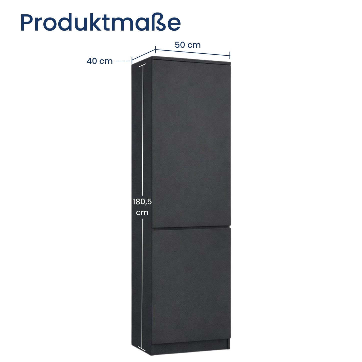 Home Collective Kleiderschrank mit Tür 50x40x180 cm – Garderobenschrank & Mehrzweckschrank mit 3–5 Einlegeböden und optional Schubladen Schrank für Schlafzimmer Flur Büro