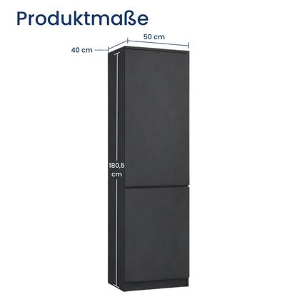 Home Collective Kleiderschrank mit Tür 50x40x180 cm – Garderobenschrank & Mehrzweckschrank mit 3–5 Einlegeböden und optional Schubladen Schrank für Schlafzimmer Flur Büro