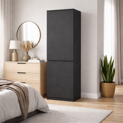 Home Collective Kleiderschrank mit Tür 50x40x180 cm – Garderobenschrank & Mehrzweckschrank mit 3–5 Einlegeböden und optional Schubladen Schrank für Schlafzimmer Flur Büro