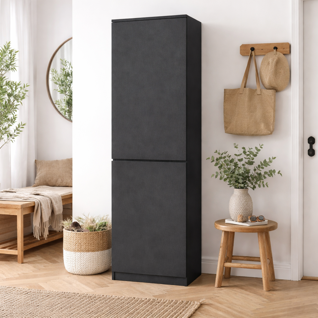 Home Collective Kleiderschrank mit Tür 50x40x180 cm – Garderobenschrank & Mehrzweckschrank mit 3–5 Einlegeböden und optional Schubladen Schrank für Schlafzimmer Flur Büro