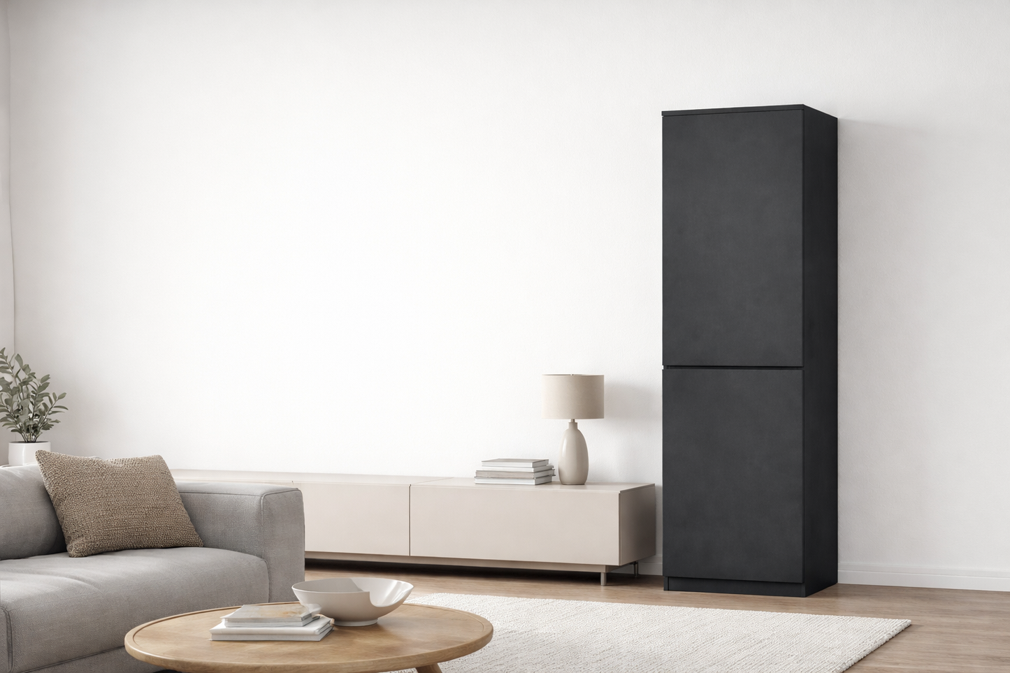 Home Collective Kleiderschrank mit Tür 50x40x180 cm – Garderobenschrank & Mehrzweckschrank mit 3–5 Einlegeböden und optional Schubladen Schrank für Schlafzimmer Flur Büro