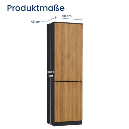 Home Collective Kleiderschrank mit Tür 50x40x180 cm – Garderobenschrank & Mehrzweckschrank mit 3–5 Einlegeböden und optional Schubladen Schrank für Schlafzimmer Flur Büro