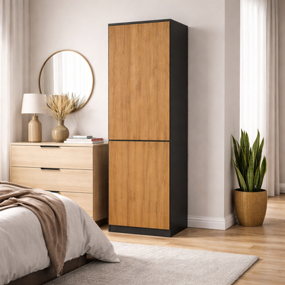 Home Collective Kleiderschrank mit Tür 50x40x180 cm – Garderobenschrank & Mehrzweckschrank mit 3–5 Einlegeböden und optional Schubladen Schrank für Schlafzimmer Flur Büro