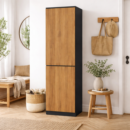 Home Collective Kleiderschrank mit Tür 50x40x180 cm – Garderobenschrank & Mehrzweckschrank mit 3–5 Einlegeböden und optional Schubladen Schrank für Schlafzimmer Flur Büro