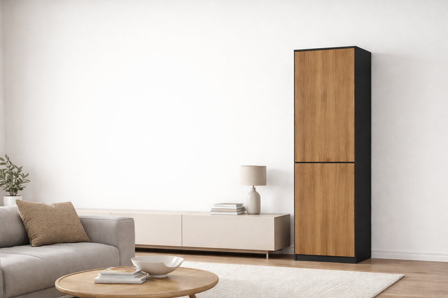 Home Collective Kleiderschrank mit Tür 50x40x180 cm – Garderobenschrank & Mehrzweckschrank mit 3–5 Einlegeböden und optional Schubladen Schrank für Schlafzimmer Flur Büro