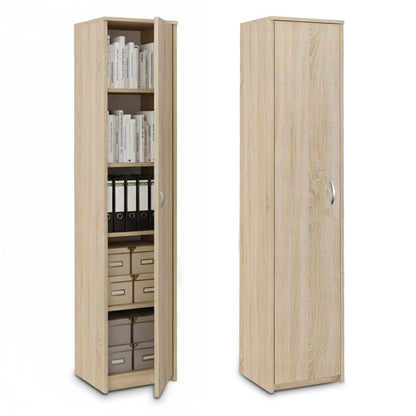 Schrank Mehrzweckschrank 40 und 50 cm Breite 180 cm Höhe mit vier Einlegeböden schmaler Aktenschrank Organizer Kleiderschrank aus MDF Holz