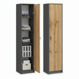Schrank Mehrzweckschrank 40 und 50 cm Breite 180 cm Höhe mit vier Einlegeböden schmaler Aktenschrank Organizer Kleiderschrank aus MDF Holz