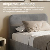 Home Collective Polsterbett Doppelbett Bett mit verstellbarem Lattenrost & Stauraum, wählbare Matratze (Federkern H2 / Kaltschaum H3) viele Größen verfügbar Kordstoff